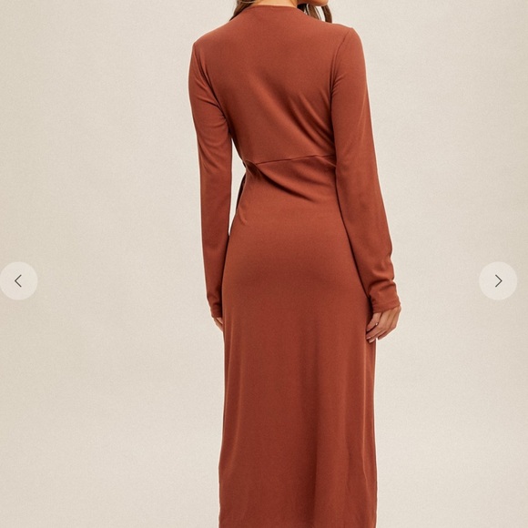 Hem & Thread Terracotta Long Sleeve Dress - Picture 3 of 4